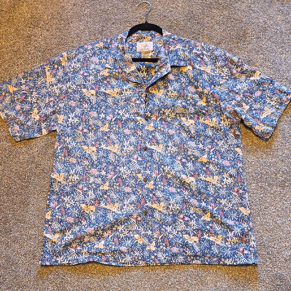 Tropical Floral Button Down Shirt